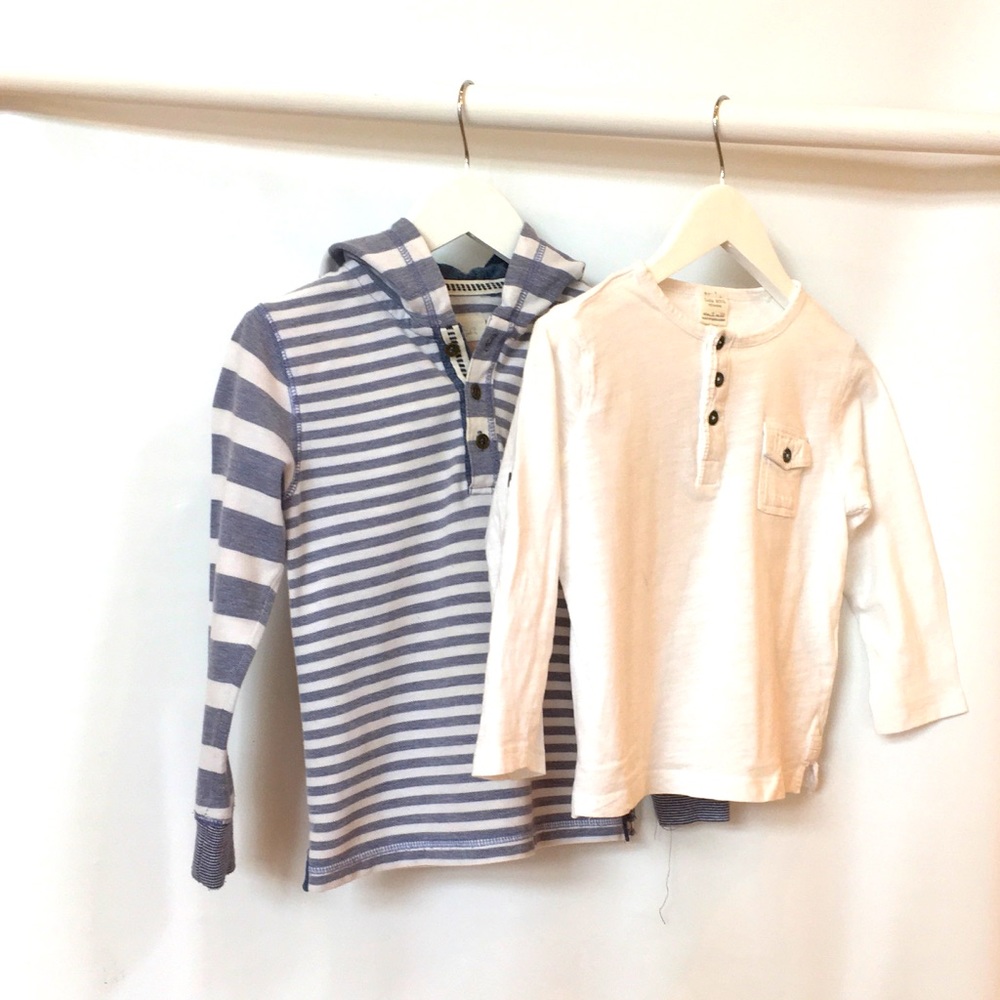 Zara Boys size 5Y shirt and Striped Hoodie shirt